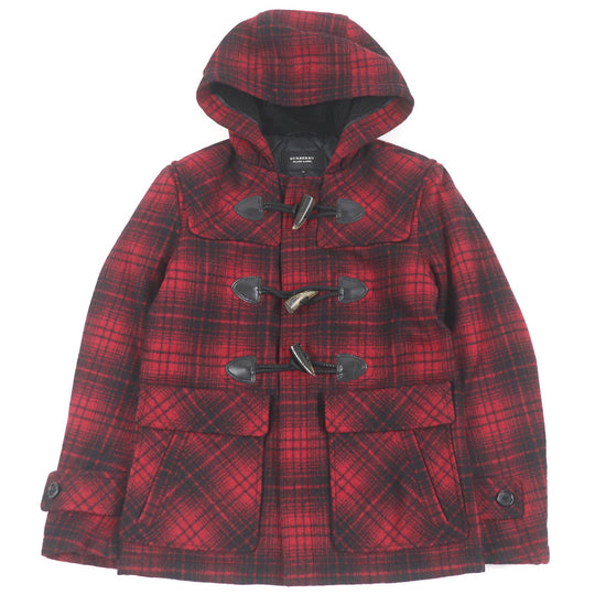 BURBERRY BLACK LABEL Duffel coat Outer material: 80% wool, Outer material: 13% nylon, Outer material: 5% polyester, Outer material: 2% acrylic, Lining: 100% polyester Red black mens M Used Authentic