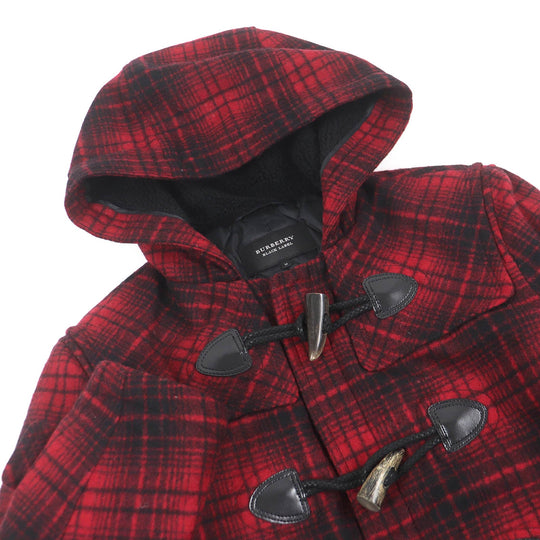 BURBERRY BLACK LABEL Duffel coat Outer material: 80% wool, Outer material: 13% nylon, Outer material: 5% polyester, Outer material: 2% acrylic, Lining: 100% polyester Red black mens M Used Authentic