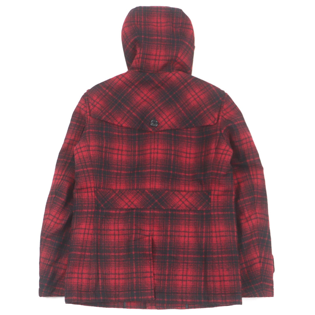 BURBERRY BLACK LABEL Duffel coat Outer material: 80% wool, Outer material: 13% nylon, Outer material: 5% polyester, Outer material: 2% acrylic, Lining: 100% polyester Red black mens M Used Authentic