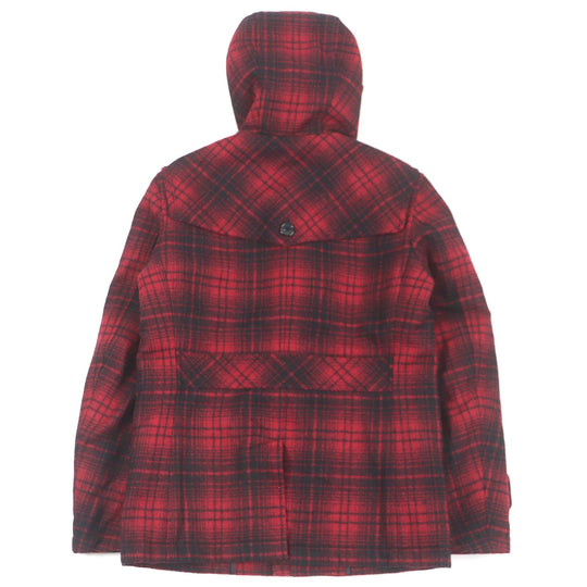 BURBERRY BLACK LABEL Duffel coat Outer material: 80% wool, Outer material: 13% nylon, Outer material: 5% polyester, Outer material: 2% acrylic, Lining: 100% polyester Red black mens M Used Authentic