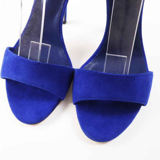 HERMES Sandals Main: Suede leather blue Women 35 1/2 Used Authentic
