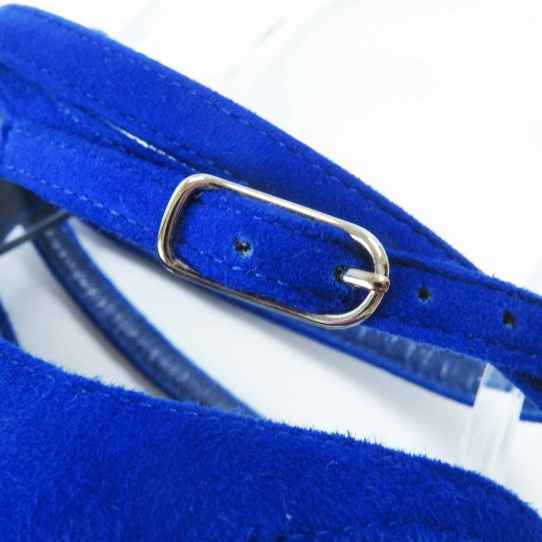 HERMES Sandals Main: Suede leather blue Women 35 1/2 Used Authentic