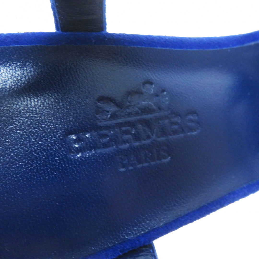 HERMES Sandals Main: Suede leather blue Women 35 1/2 Used Authentic