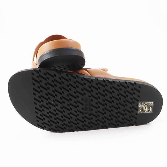 HERMES Sandals Main: Leather Brown extra Women 35 Used Authentic