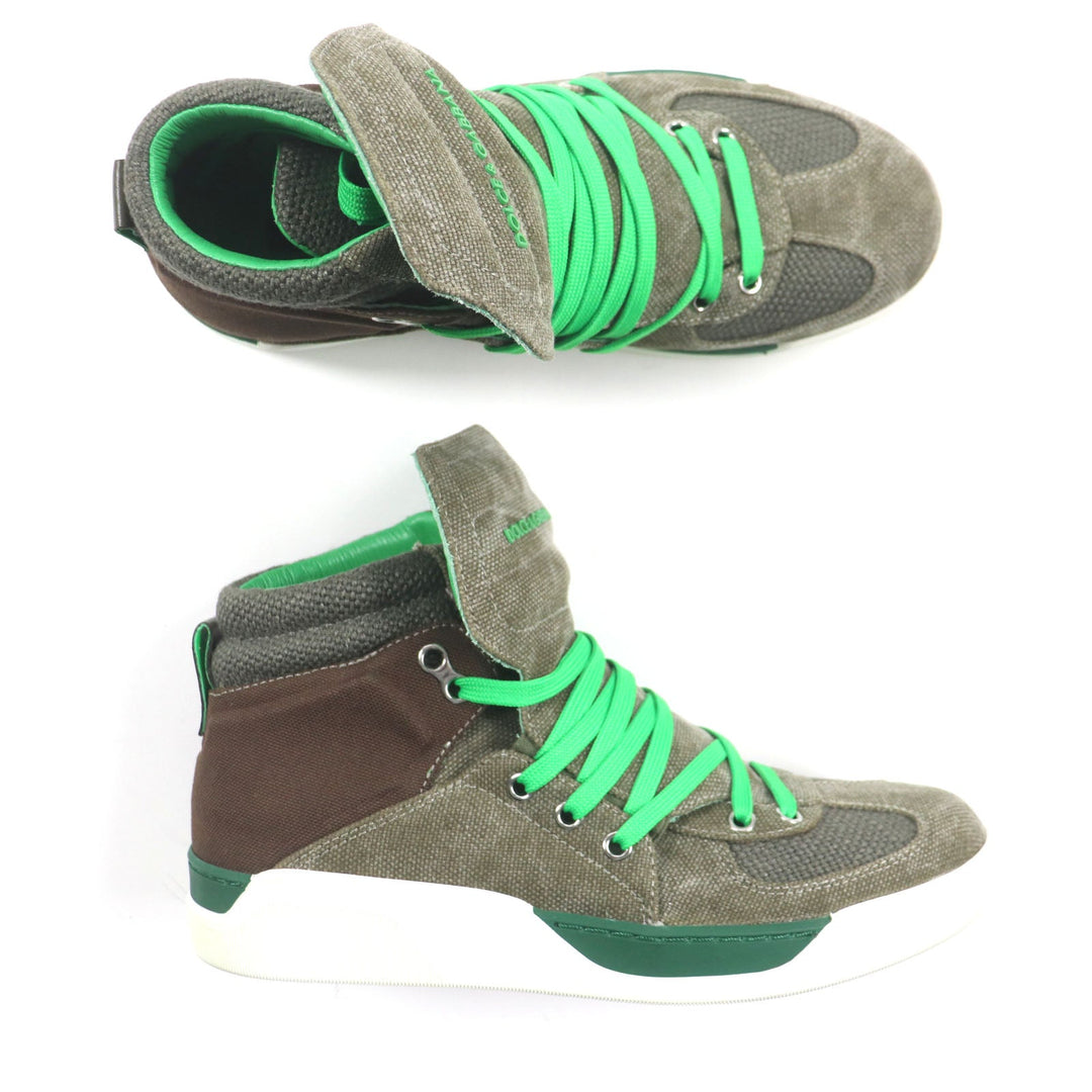 DOLCE&GABBANA High cut sneakers CS1234 Main: Canvas Khaki green mens 7.5 Used Authentic
