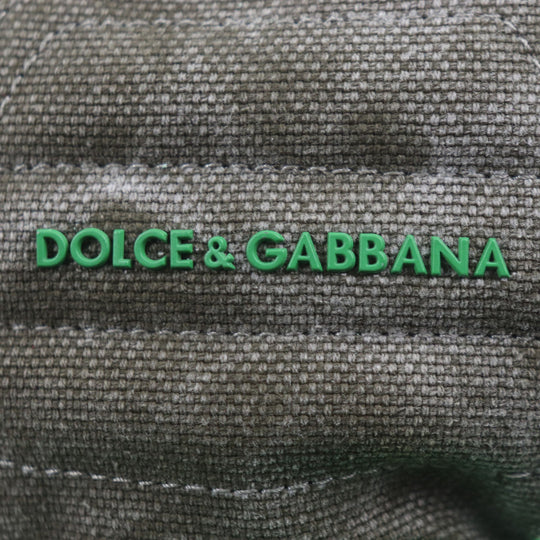 DOLCE&GABBANA High cut sneakers CS1234 Main: Canvas Khaki green mens 7.5 Used Authentic