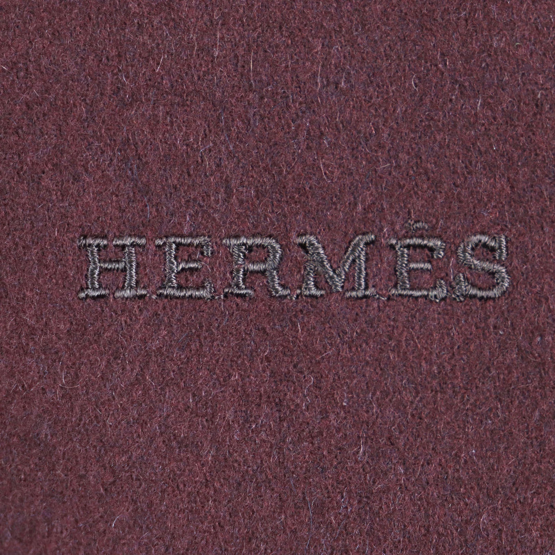 HERMES Scarf Main: 100% cashmere Red brown mens Used Authentic