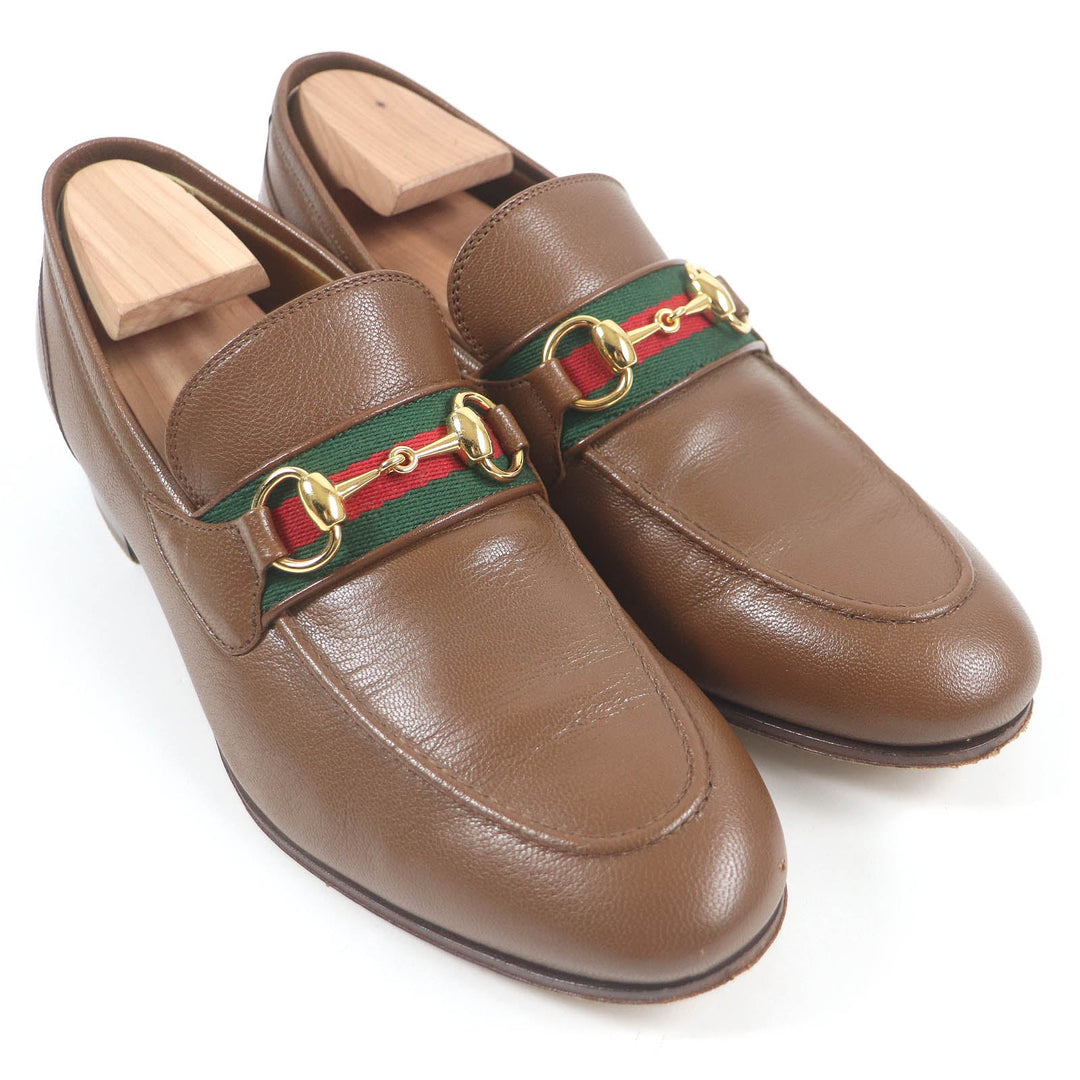 GUCCI loafers 655579 Main: Leather Brown mens 7 Used Authentic