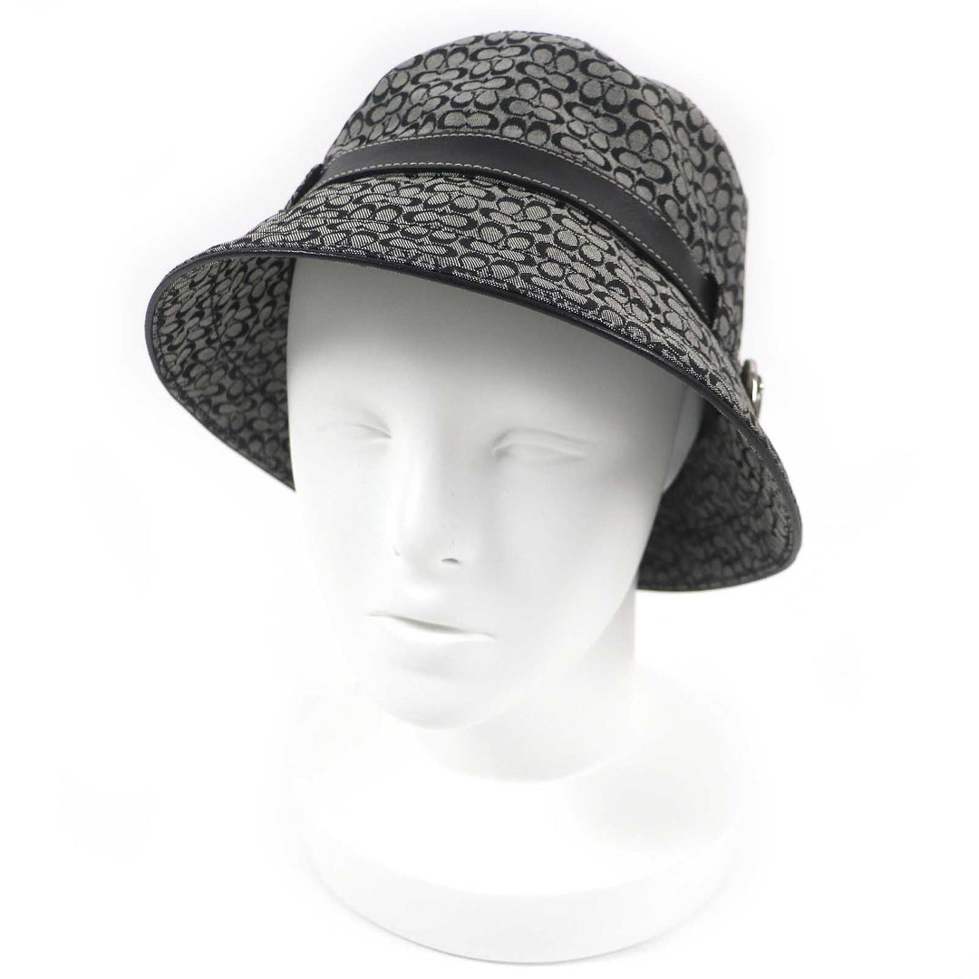COACH hat 2793 Outer: 70% polyester, Outer: 30% cotton, Lining: 100% polyester Black Grey Women Used Authentic