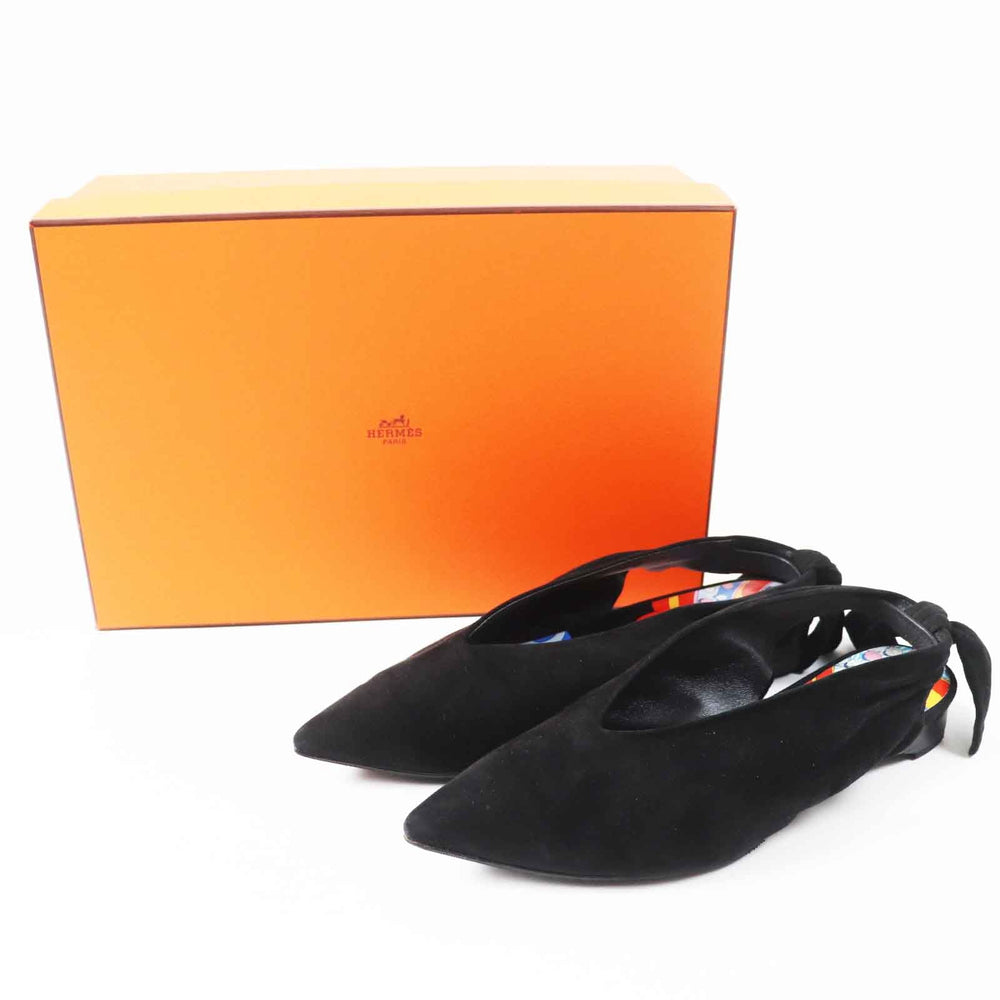 HERMES pumps 221013Z Main: Suede leather black Women 36 Used Authentic