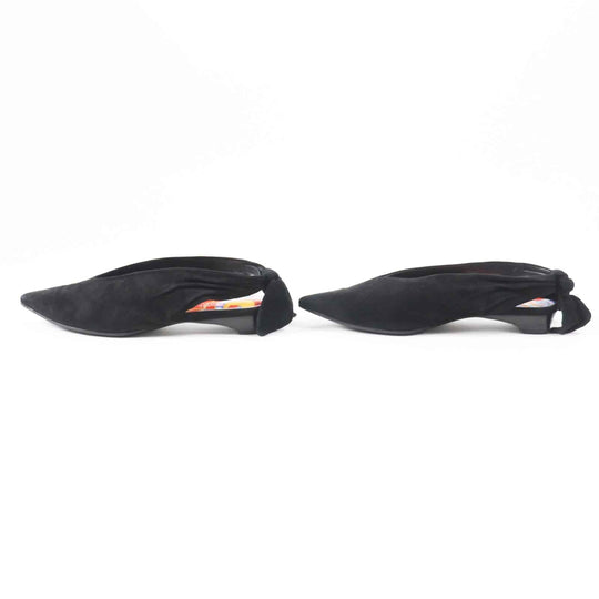 HERMES pumps 221013Z Main: Suede leather black Women 36 Used Authentic