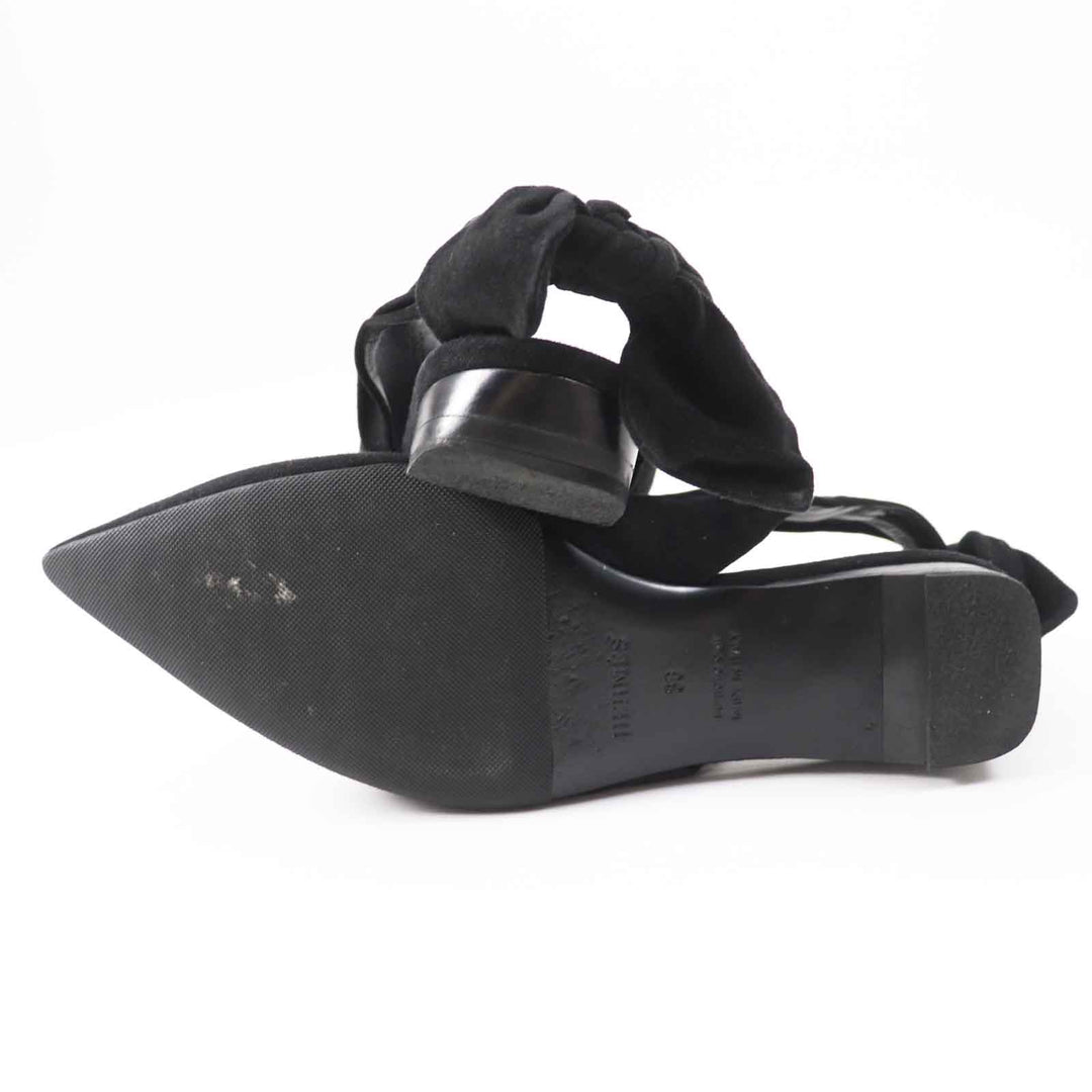 HERMES pumps 221013Z Main: Suede leather black Women 36 Used Authentic