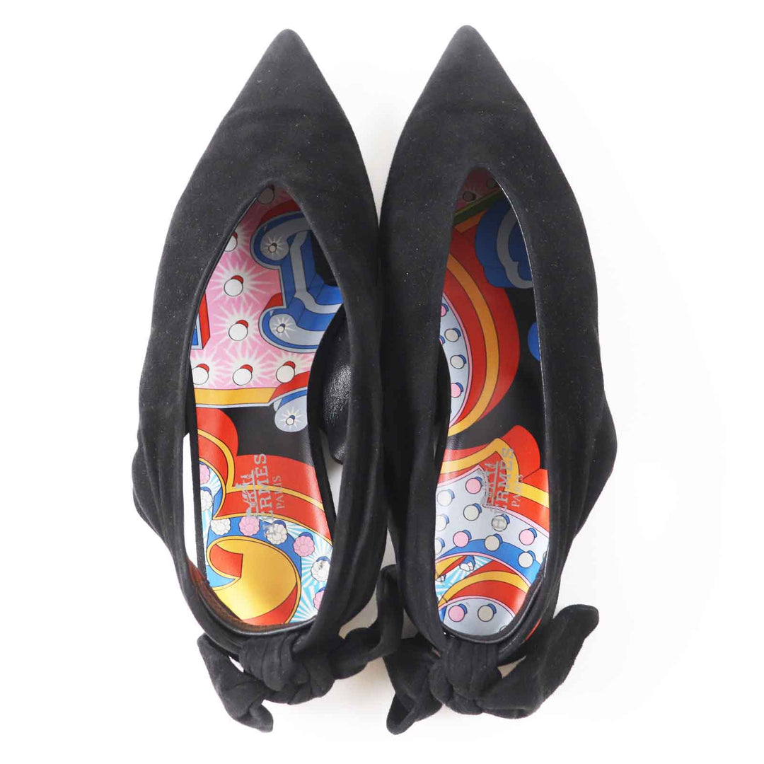 HERMES pumps 221013Z Main: Suede leather black Women 36 Used Authentic