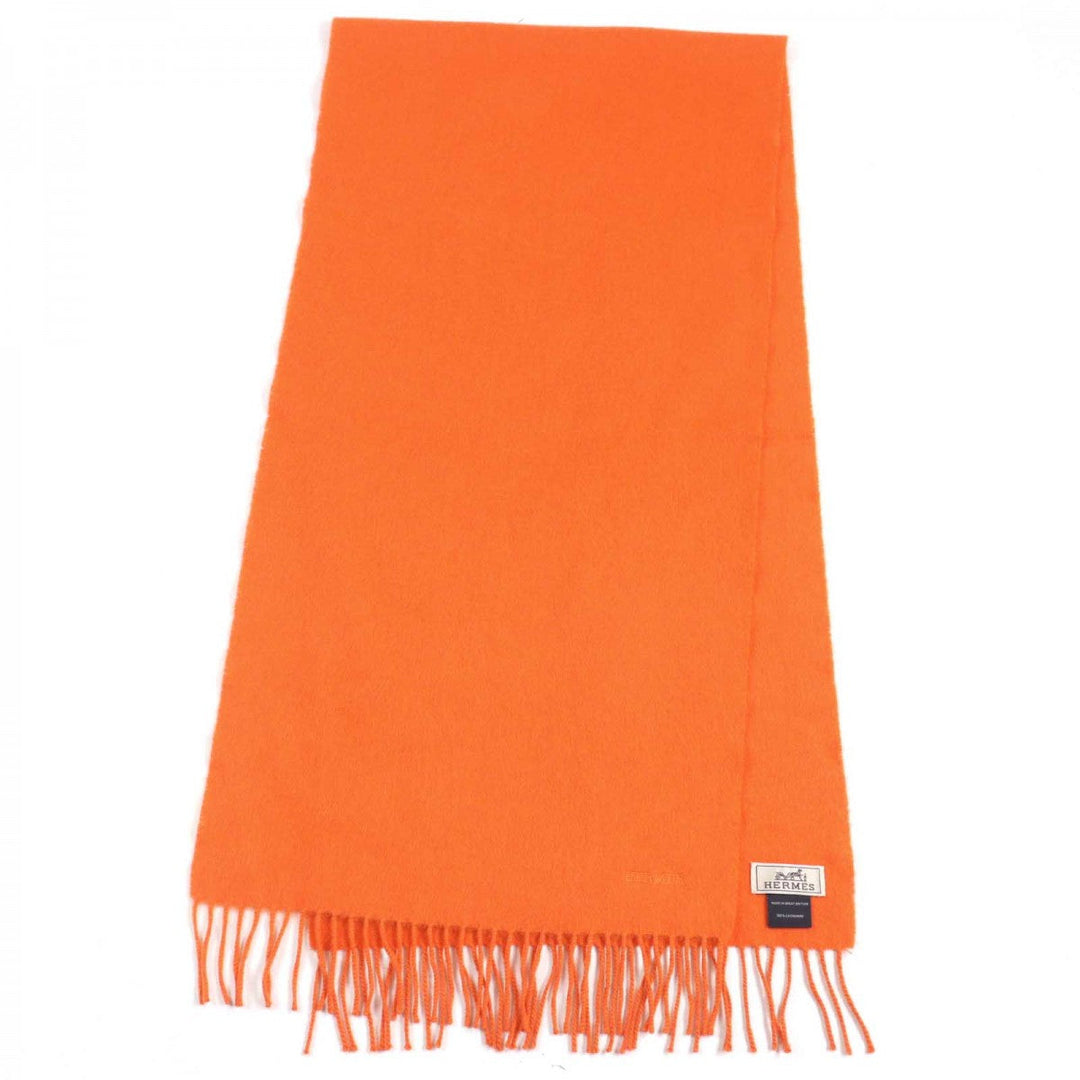 HERMES Scarf Main: 100% cashmere Orange mens Used Authentic