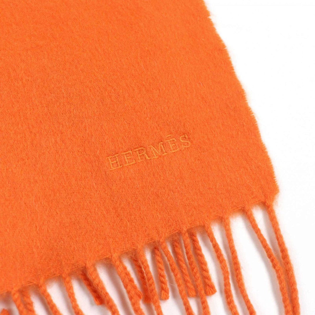 HERMES Scarf Main: 100% cashmere Orange mens Used Authentic