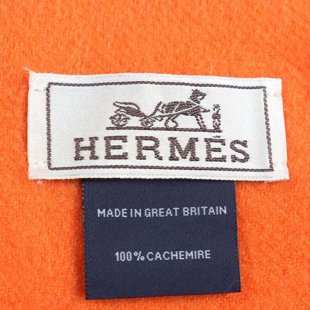 HERMES Scarf Main: 100% cashmere Orange mens Used Authentic