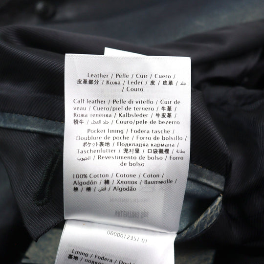 VALENTINO Leather coat NV0NB78P4MJ  Outer: Calfskin, Part: 100% Cotton, Lining: 100% Rayon Navy mens 44 Used Authentic