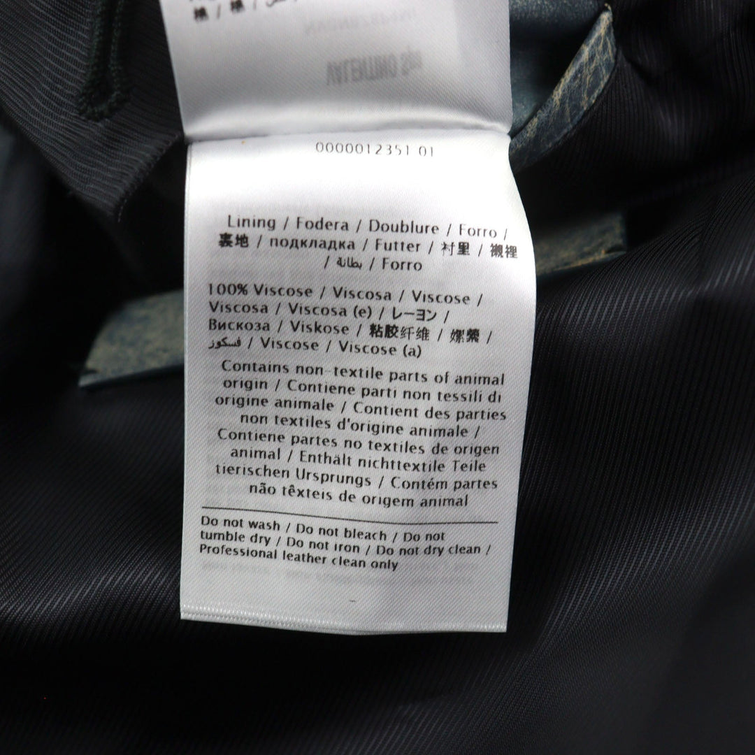 VALENTINO Leather coat NV0NB78P4MJ  Outer: Calfskin, Part: 100% Cotton, Lining: 100% Rayon Navy mens 44 Used Authentic