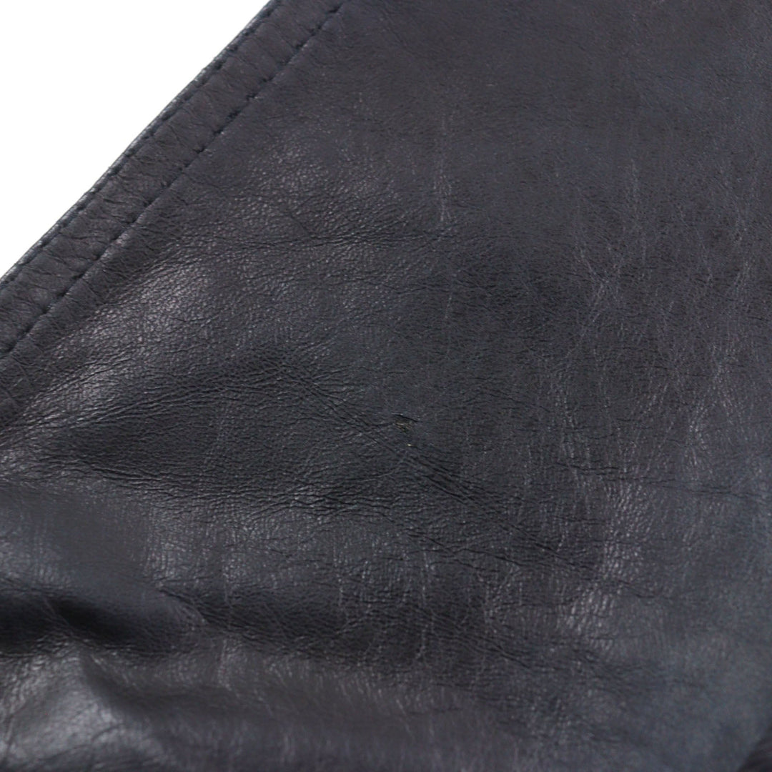 VALENTINO Leather coat NV0NB78P4MJ  Outer: Calfskin, Part: 100% Cotton, Lining: 100% Rayon Navy mens 44 Used Authentic