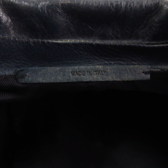 VALENTINO Leather coat NV0NB78P4MJ  Outer: Calfskin, Part: 100% Cotton, Lining: 100% Rayon Navy mens 44 Used Authentic