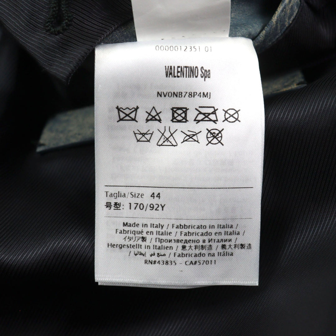 VALENTINO Leather coat NV0NB78P4MJ  Outer: Calfskin, Part: 100% Cotton, Lining: 100% Rayon Navy mens 44 Used Authentic