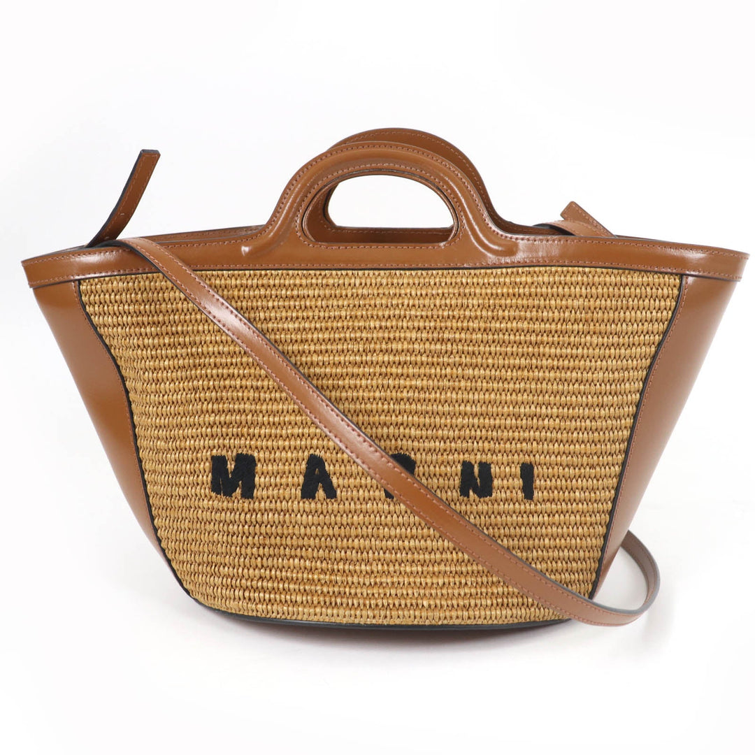 MARNI Handbag cotton Brown TROPICALIA SMALL