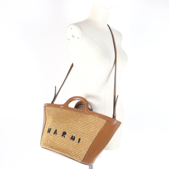 MARNI Handbag cotton Brown TROPICALIA SMALL