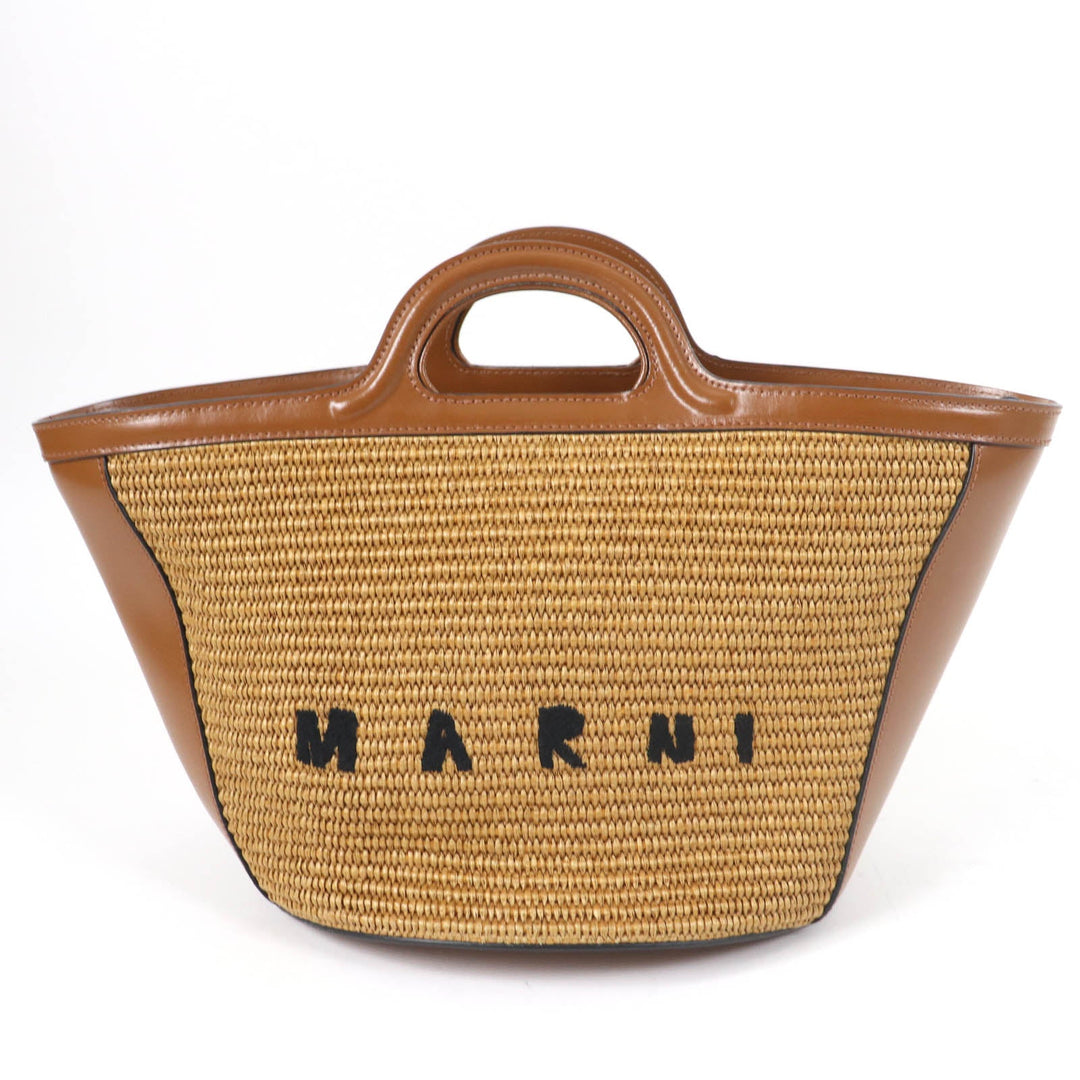 MARNI Handbag cotton Brown TROPICALIA SMALL