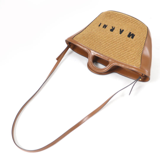 MARNI Handbag cotton Brown TROPICALIA SMALL