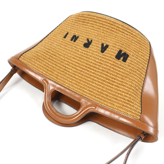 MARNI Handbag cotton Brown TROPICALIA SMALL