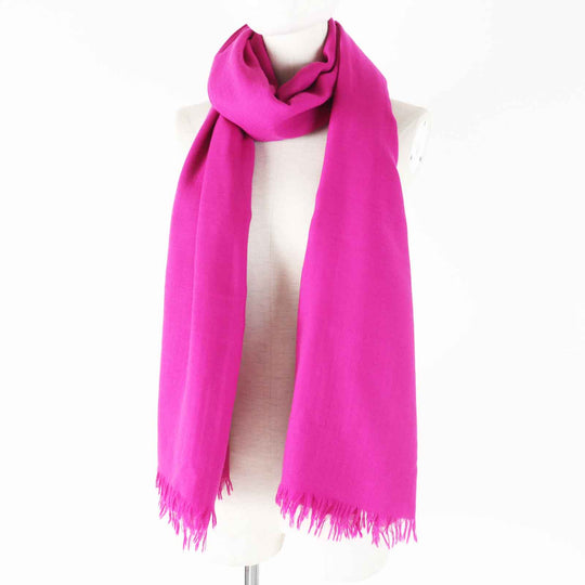 HERMES Scarf Main: 80% cashmere, Main: 20% wool pink Women Used Authentic