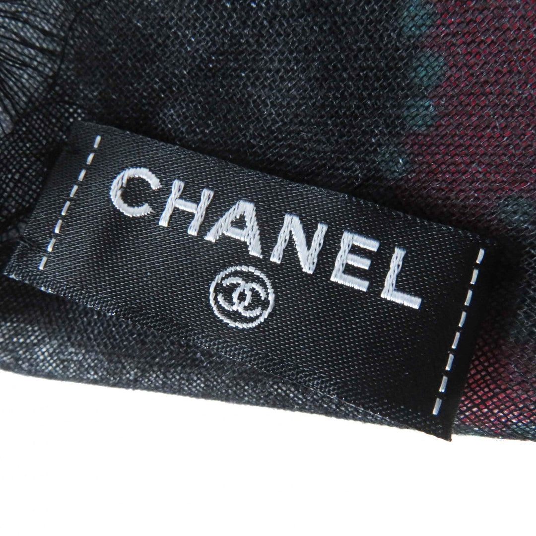 CHANEL scarf Main: 80% cashmere, Main: 20% silk Black pink Women Used Authentic