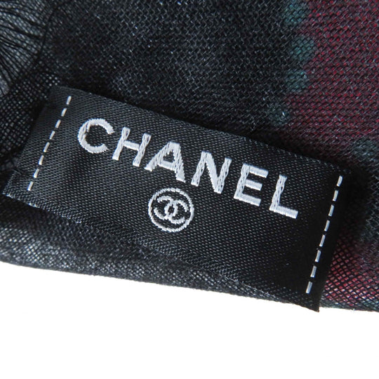 CHANEL scarf Main: 80% cashmere, Main: 20% silk Black pink Women Used Authentic