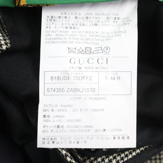 GUCCI Pants 574355 Outer: 88% wool, Outer: 12% mohair, Lining: 100% rayon, Part: 65% polyester, Part: 35% cotton Black White mens Used Authentic