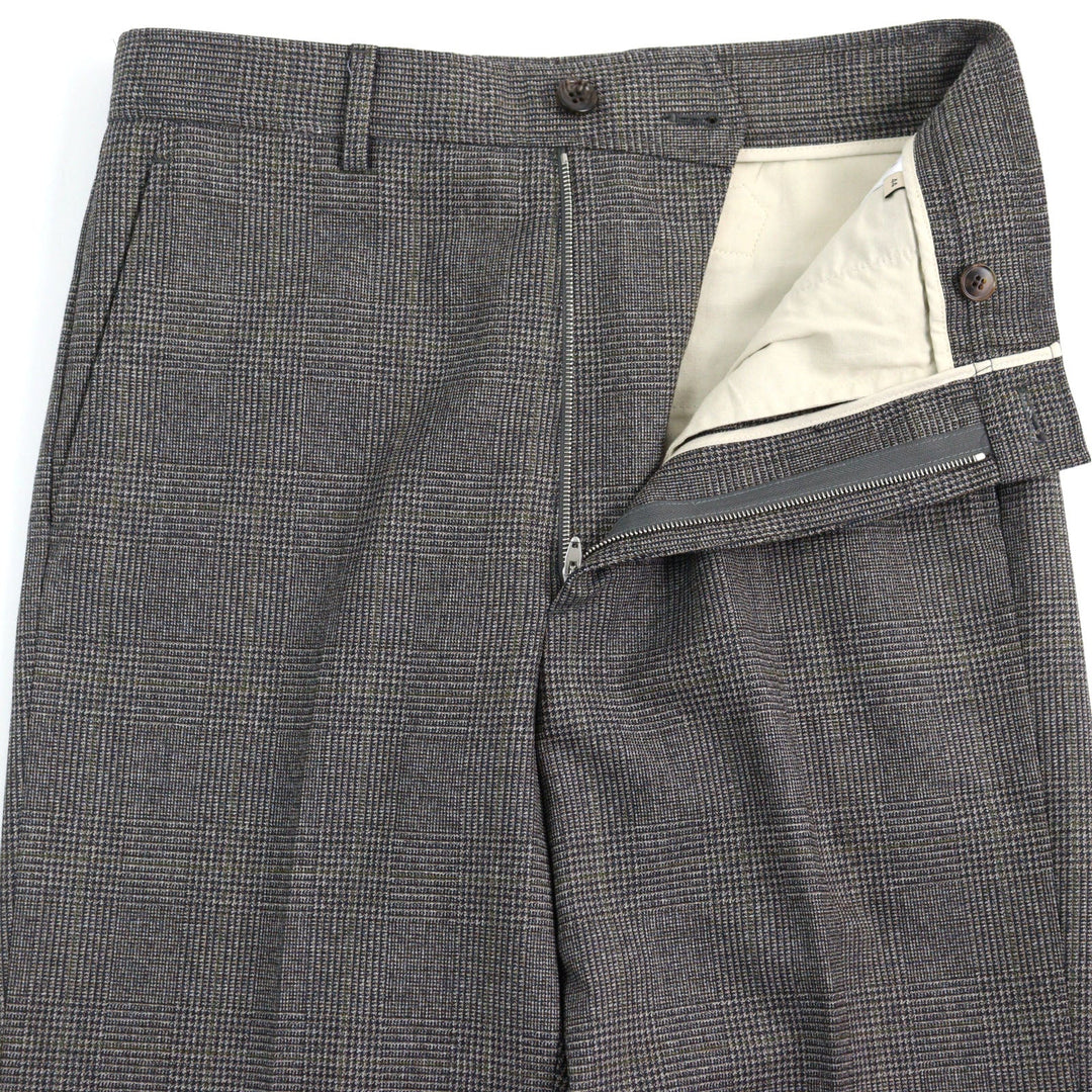 GUCCI Pants 690469 Main: 100% wool, part: 84% polyester, part: 16% metal fiber Grey Glen Check Pattern Fluid Drill mens 44 Used Authentic