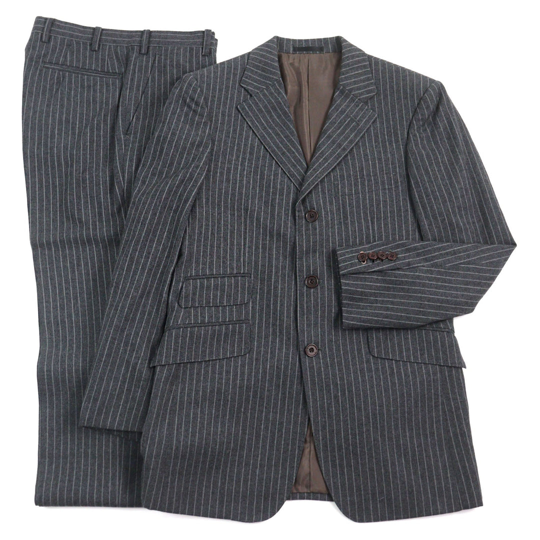 BURBERRY BLACK LABEL suit BMD22-102-05  Outer: 95% wool, Outer: 5% polyester, Lining: cupra, Lining: polyester, Sleeve lining: cupra Grey Stripe Pattern mens Used Authentic