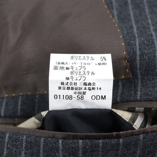 BURBERRY BLACK LABEL suit BMD22-102-05  Outer: 95% wool, Outer: 5% polyester, Lining: cupra, Lining: polyester, Sleeve lining: cupra Grey Stripe Pattern mens Used Authentic