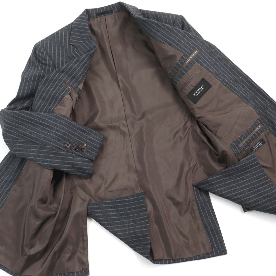 BURBERRY BLACK LABEL suit BMD22-102-05  Outer: 95% wool, Outer: 5% polyester, Lining: cupra, Lining: polyester, Sleeve lining: cupra Grey Stripe Pattern mens Used Authentic