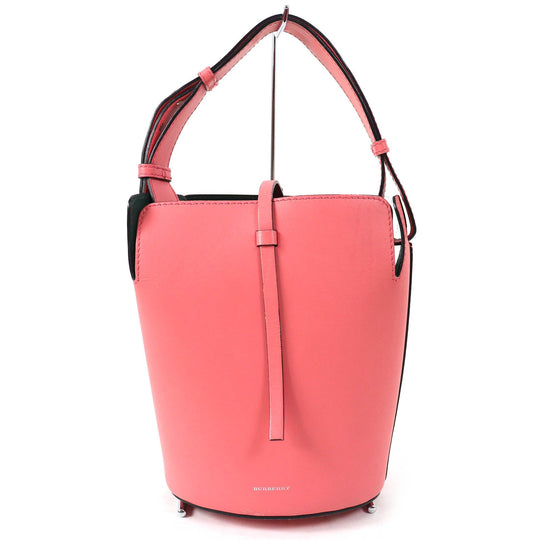 BURBERRY Handbag 4075872 Leather Coral pink Women Used Authentic