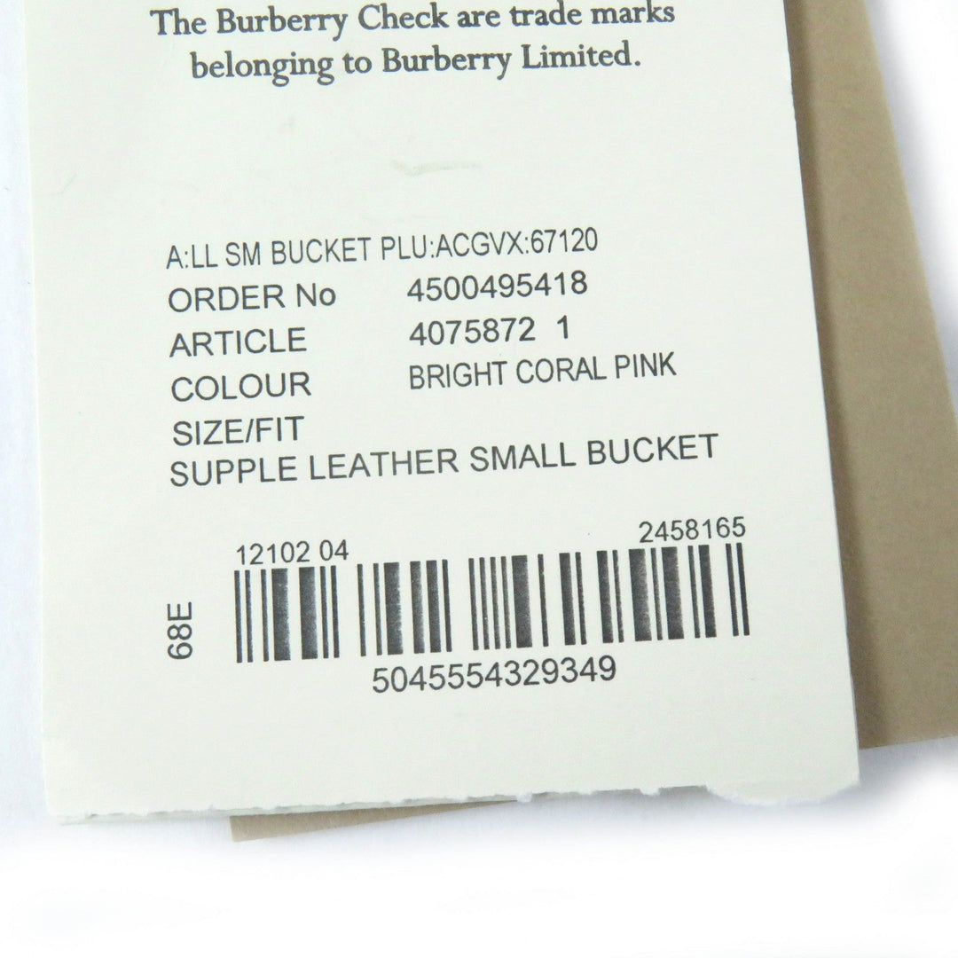 BURBERRY Handbag 4075872 Leather Coral pink Women Used Authentic