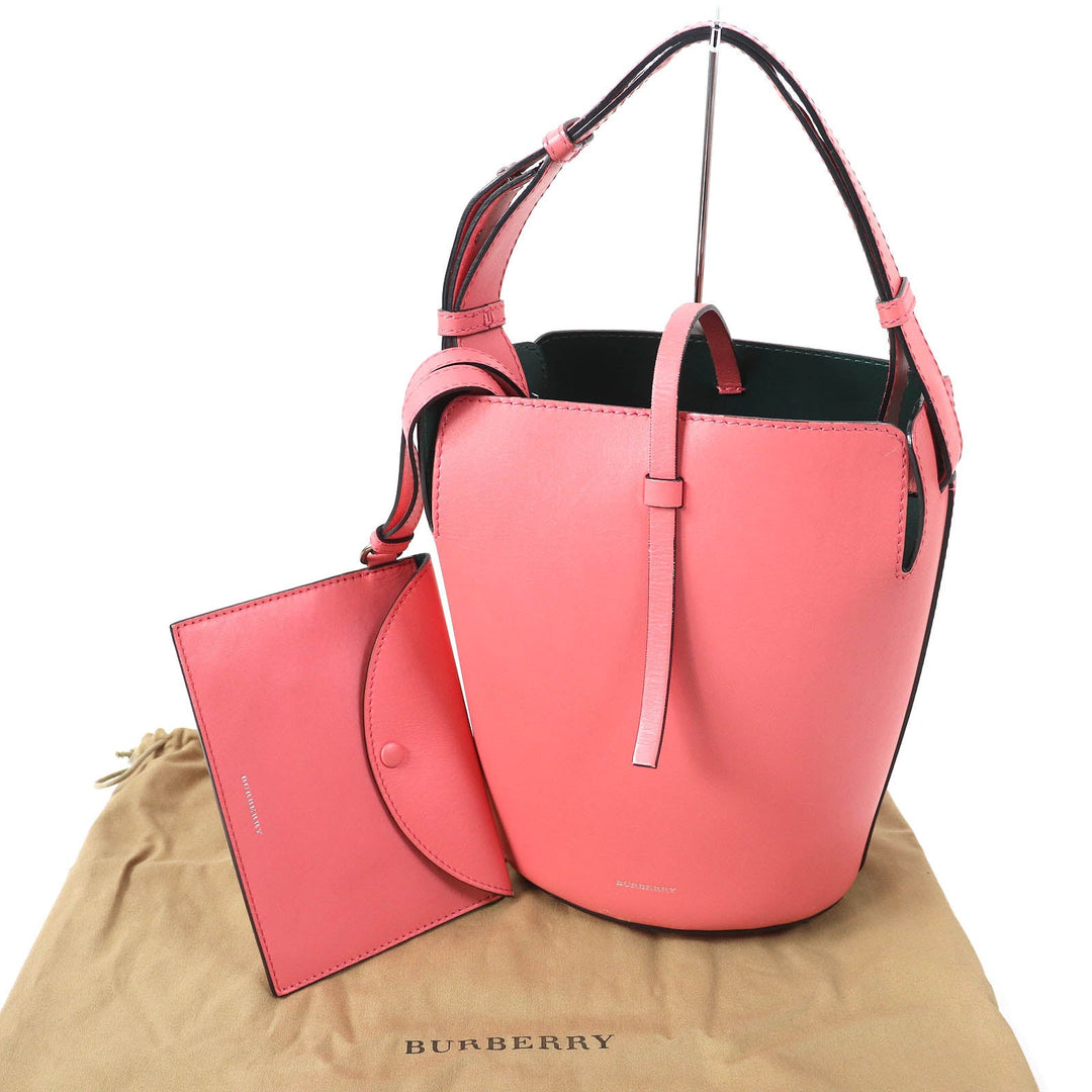 BURBERRY Handbag 4075872 Leather Coral pink Women Used Authentic