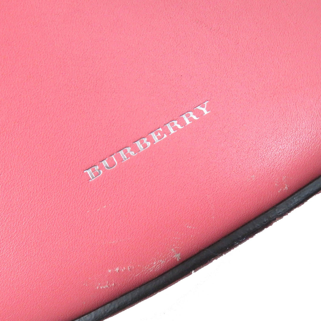 BURBERRY Handbag 4075872 Leather Coral pink Women Used Authentic