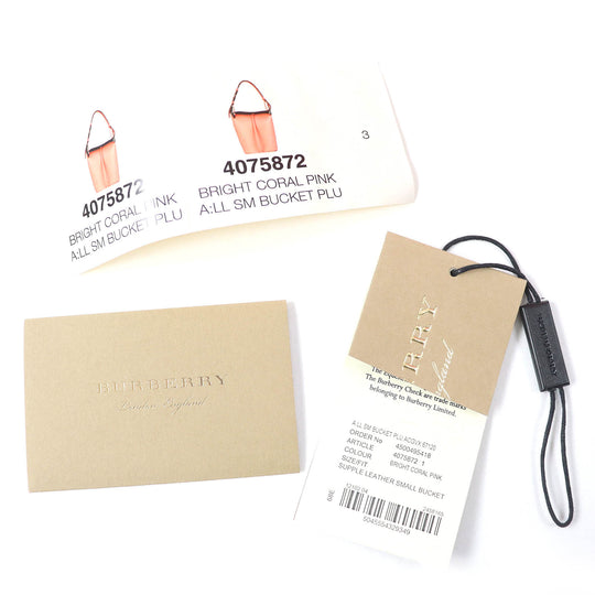 BURBERRY Handbag 4075872 Leather Coral pink Women Used Authentic