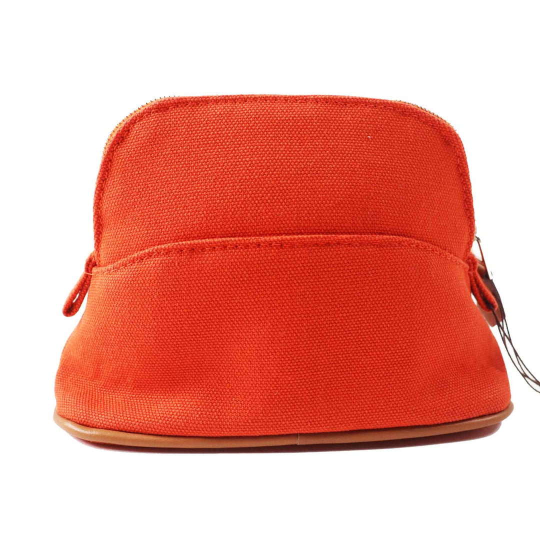 HERMES Pouch Main: Cotton, Part: Leather, Lining: Polyurethane, Lining: Cotton, Lining: Polyamide Orange Bolide Pouch Mini Women Used Authentic