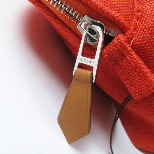 HERMES Pouch Main: Cotton, Part: Leather, Lining: Polyurethane, Lining: Cotton, Lining: Polyamide Orange Bolide Pouch Mini Women Used Authentic