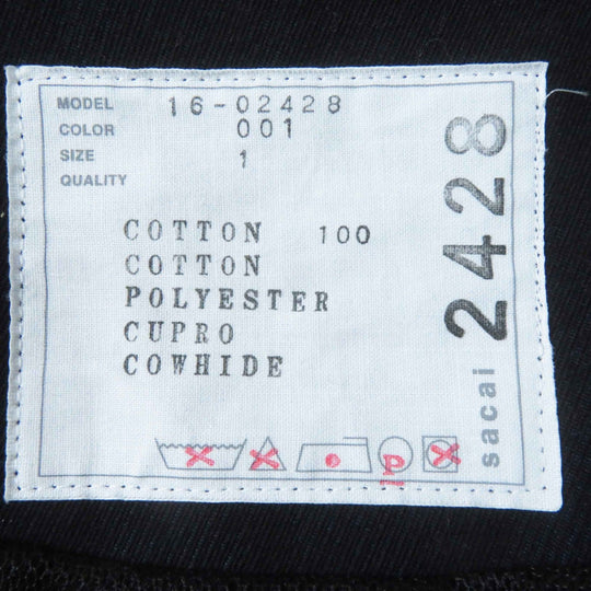 Sacai Jacket 16-02428 Outer: 100% cotton, part: 50% cotton, part: 50% polyester, part: 100% polyester, part: 100% cupra Navy black Paisley Cut Work Jacket Women 1 Used Authentic