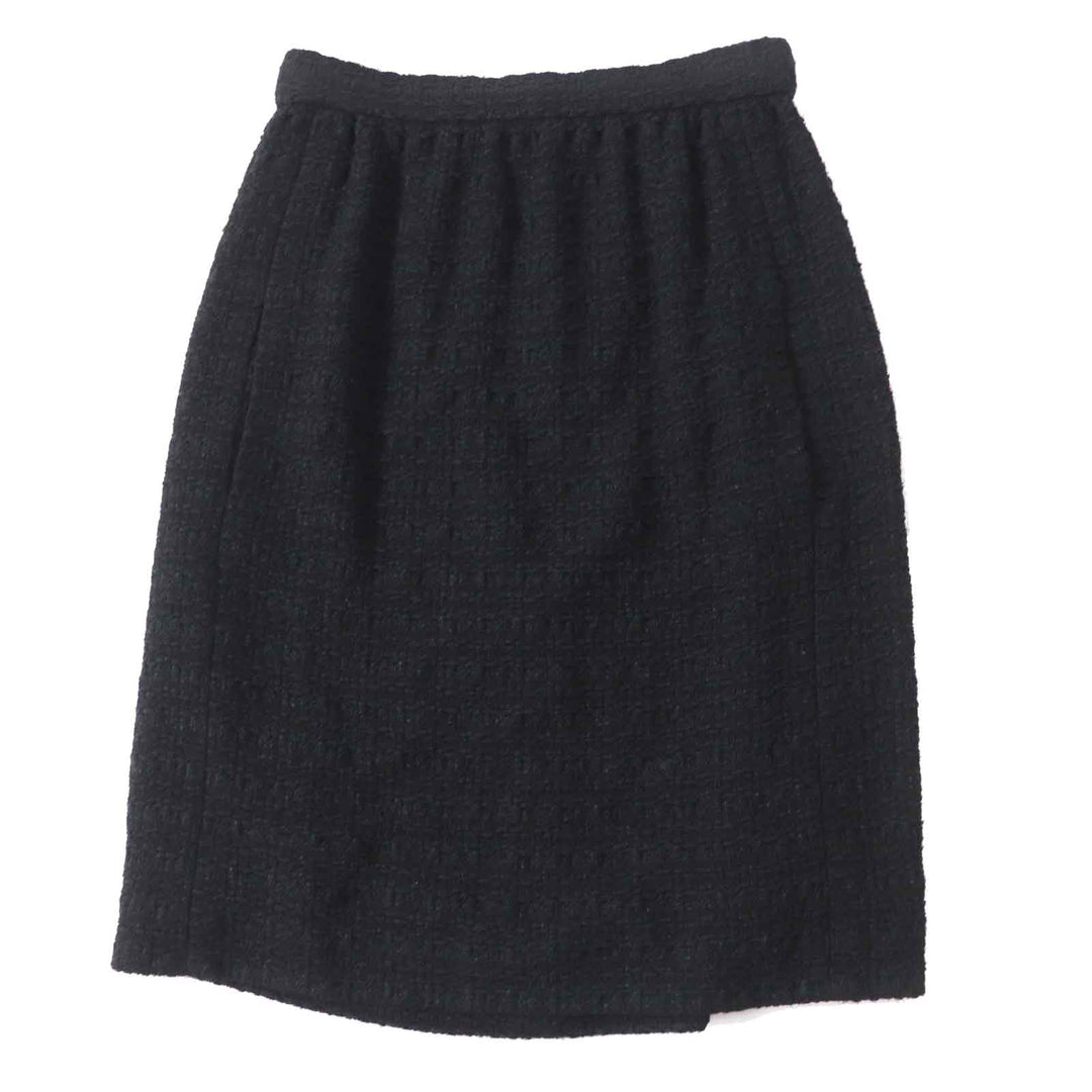 CHANEL skirt 21C P70024 Outer: 35% cotton, Outer: 25% viscose, Outer: 22% acrylic, Outer: 18% polyamide, Lining: 100% silk black Women 36 Used Authentic