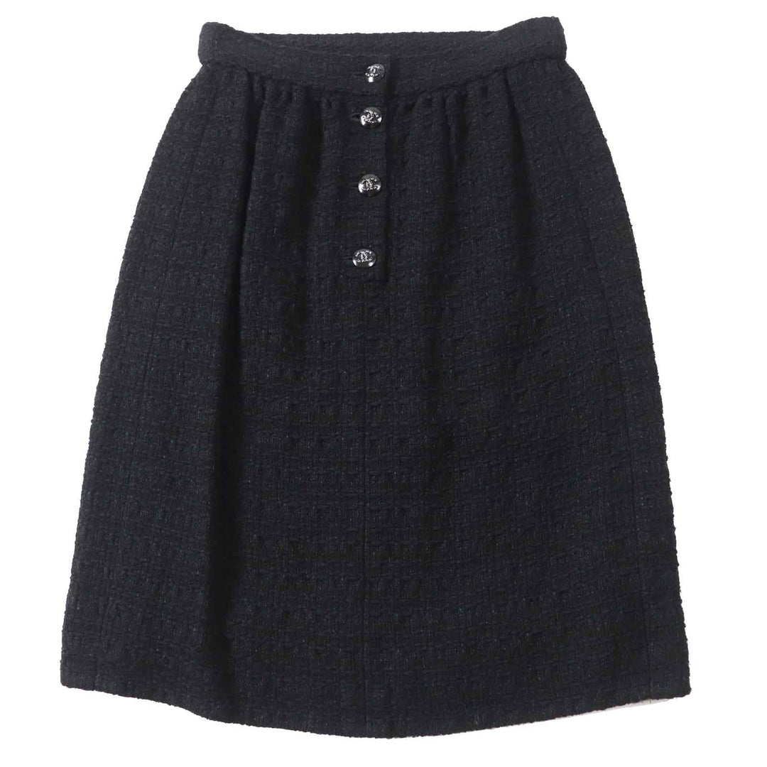 CHANEL skirt 21C P70024 Outer: 35% cotton, Outer: 25% viscose, Outer: 22% acrylic, Outer: 18% polyamide, Lining: 100% silk black Women 36 Used Authentic