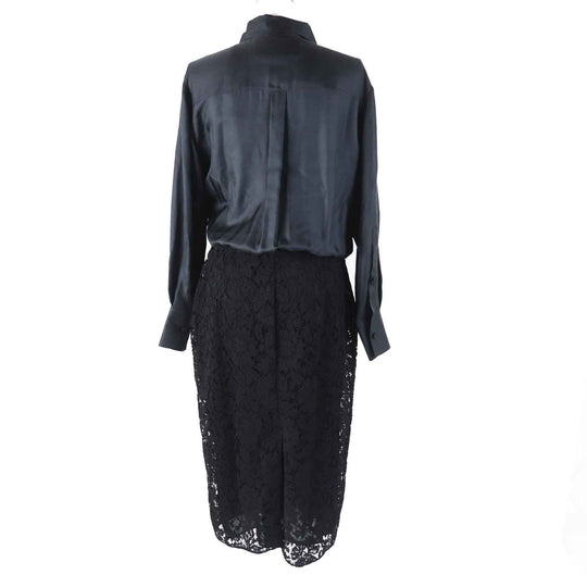 VALENTINO one piece WB3VAW906FR Outer material: 100% silk, Outer material: 45% rayon, Outer material: 32% cotton, Outer material: 19% nylon, Outer material: 4% polyurethane black Women 44 Used Authentic