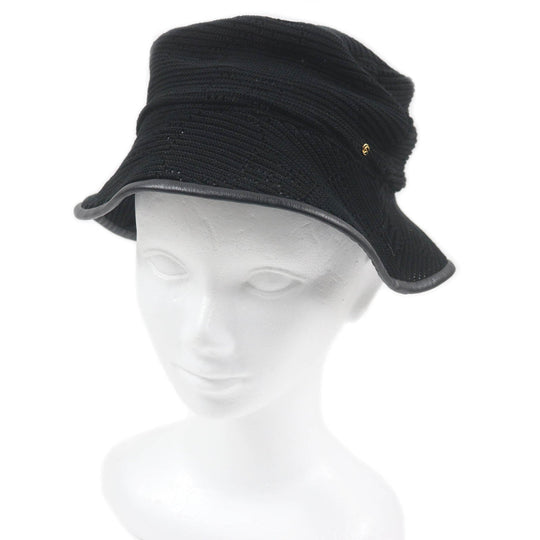GUCCI hat 656573 Main: 100% cotton, some parts: leather black mens M Used Authentic